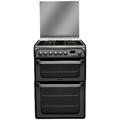 Hotpoint HUD61GS Dual Fuel Cooker, Graphite Hotpoint HUD61GS Dual Fuel Cooker, Graphite